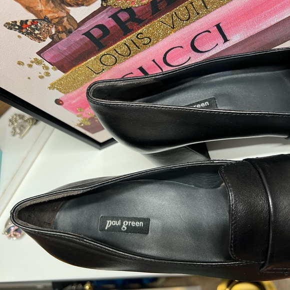 🔥🔥 Brand New Paul Green Winona Loafer Pump In Black Leather US size 7 MSRP $206 - Picture 3 of 5